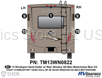 Thor Rear Bezel 6 Piece 2013 Windsport MH Sand Dollar with Rear Window Rear Graphics Kit