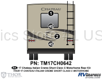 4 Piece 2017 Chateau Cream&Gray Small MH Rear Graphics Kit
