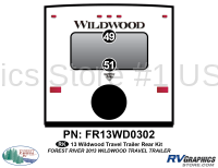2 Piece 2013 Wildwood Travel Trailer Rear Graphics Kit