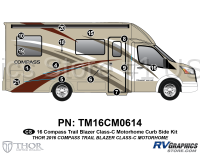 14 Piece 2016 Compass Motorhome Trail Blazer Curbside Graphics Kit