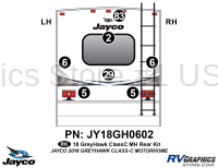 7 Piece 2018 Greyhawk Motorhome Rear Graphics Kit