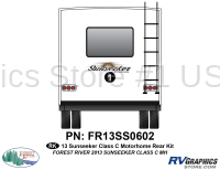 1 Piece 2013 Sunseeker Motorhome Rear Graphics Kit