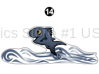 Back Lwr Jumping Fish Decal