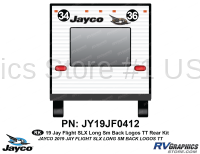 2 Piece 2019 Jay Flight SLX Long Travel Trailer Rear Window Rear Graphics Kit