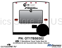 2 Piece 2017 Blackstone Travel Trailer Rear Graphics Kit