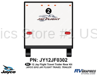 1 Piece 2012 Jayco Travel Trailer Rear Graphics Kit