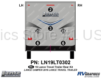 6 Piece 2019 Lance Travel Trailer Rear Graphics Kit