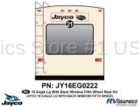 1 Piece 2016 Eagle Fifth Wheel with Rear Window Rear Graphics Kit