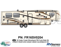 18 Piece 2016 Cedar Creek Silverback Edition Fifth Wheel Curbside Graphics Kit