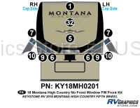 11 Piece 2018 Montana High Country Fifth Wheel Front Graphics Kit-No Cap Window