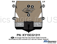 7 Piece 2014 Cougar Tan Flat Cap Travel Trailer Front Graphics Kit