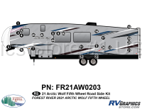 25 Piece 2021 Arctic Wolf Fifth Wheel Roadside Graphics Kit