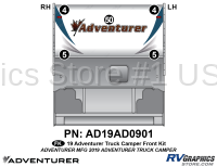 5 Piece 2019 Adventurer Truck Camper Front Graphics Kit