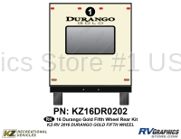 1 Piece 2016 Durango Gold Fifth Wheel Rear RV Graphics Kit