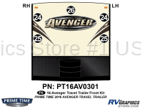 5 Piece 2016 Avenger Travel Trailer Front Graphics Kit