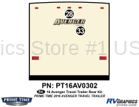 2 Piece 2016 Avenger Travel Trailer Rear Graphics Kit