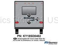 3 Piece 2018 Springdale SS Travel Trailer Rear Graphics Kit