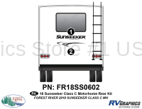 2 Piece 2018 Sunseeker Motorhome Rear Graphics Kit