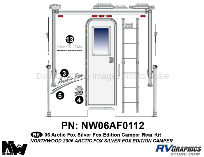 4 Piece 2006 Arctic Fox Camper SFE Rear Graphics Kit