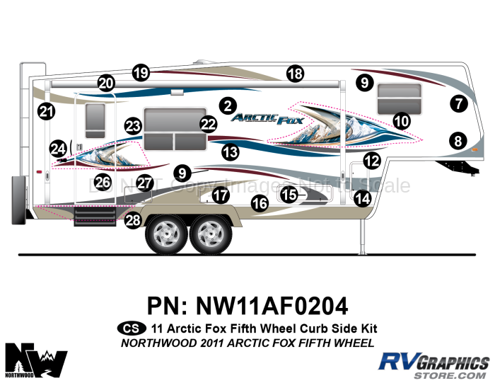 2011 Arctic Fox Fifth Wheel Right Side Kit