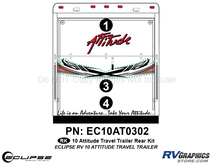 2010 Attitude Travel Trailer Rear Graphics Kit