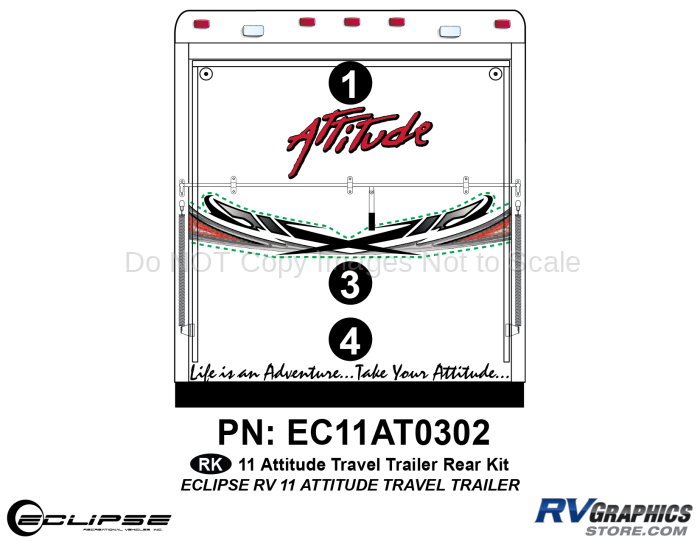 2011 Attitude Travel Trailer Rear Graphics Kit