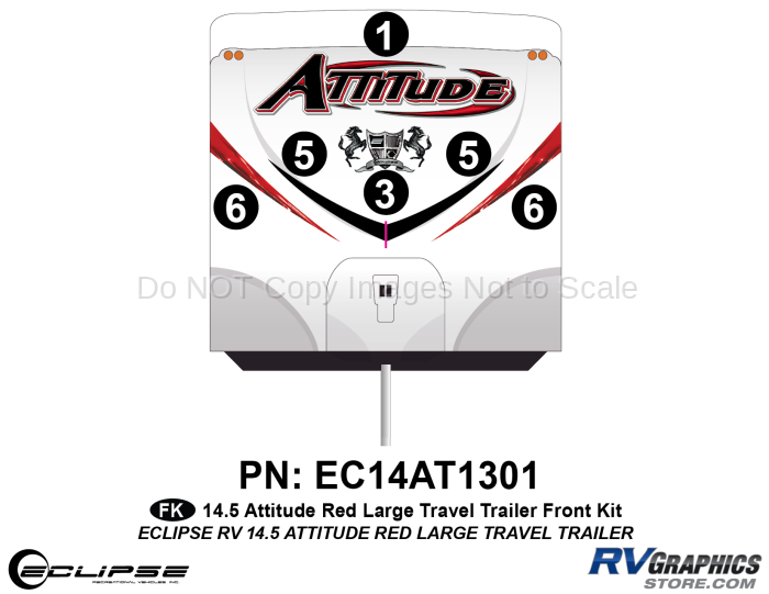 2014.5 Red  Attitude Lg TT Front Graphics Kit