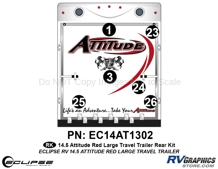 2014.5 Red  Attitude Lg TT Rear Graphics Kit