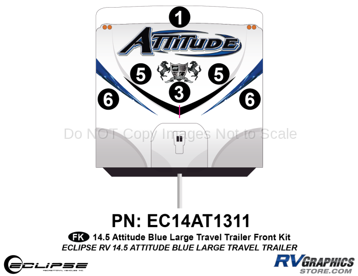2014.5 Blue Attitude Lg TT Front Graphics Kit