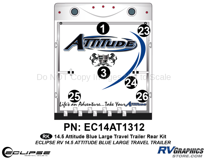 2014.5 Blue Attitude Lg TT Rear Graphics Kit
