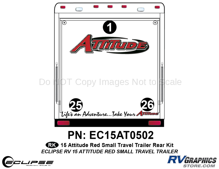 2015 Red Attitude Sm TT Rear Graphics Kit