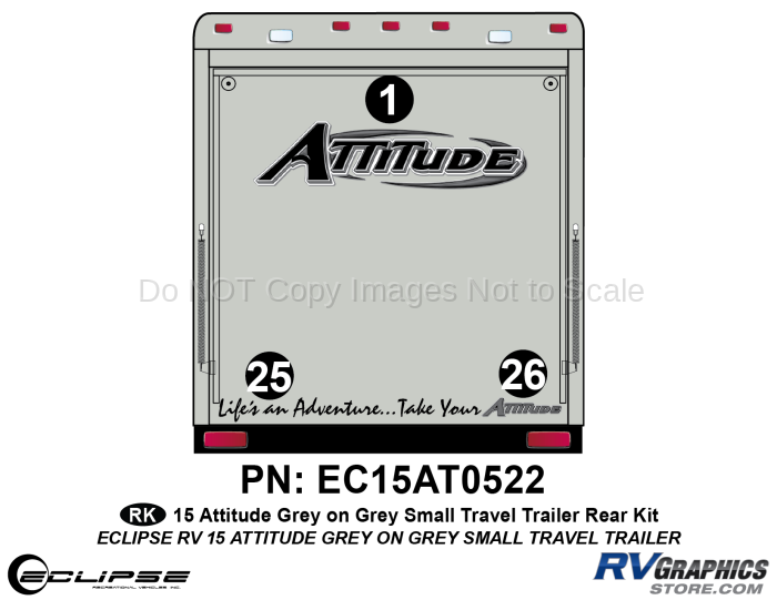 2015 Gray on Gray Attitude Sm TT Rear Graphics Kit