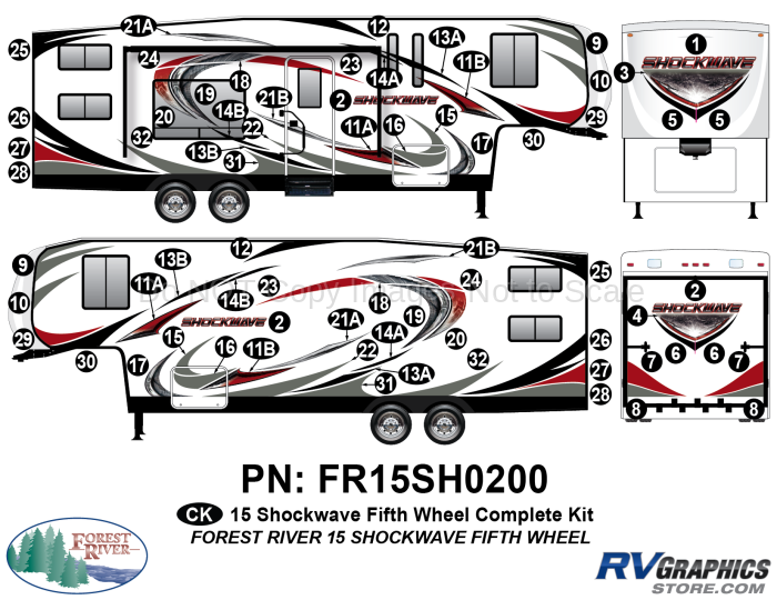 2015 Shockwave Fifth Wheel Complete Graphics Kit