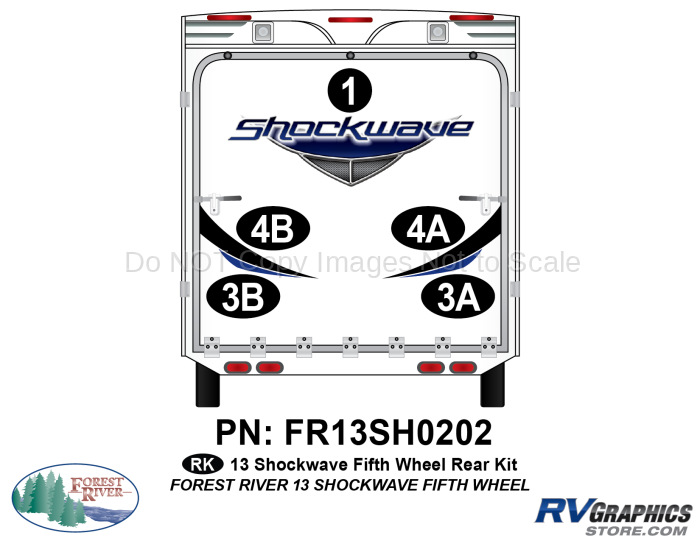 2013 Shockwave Fifth Wheel Rear Graphics Kit