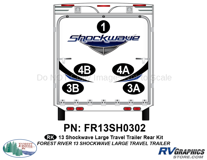 2013 Shockwave Lg Travel Trailer Rear Graphics Kit