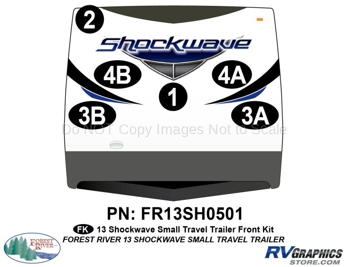 2013 Shockwave Sm Travel Trailer Front Graphics Kit