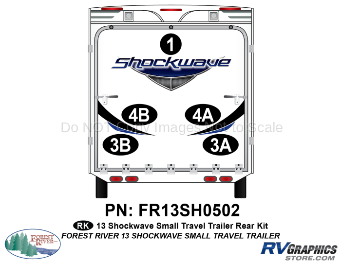 2013 Shockwave Sm Travel Trailer Rear Graphics Kit