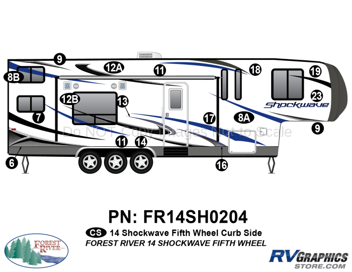 2014 Shockwave Fifth Wheel Right Side Graphics Kit