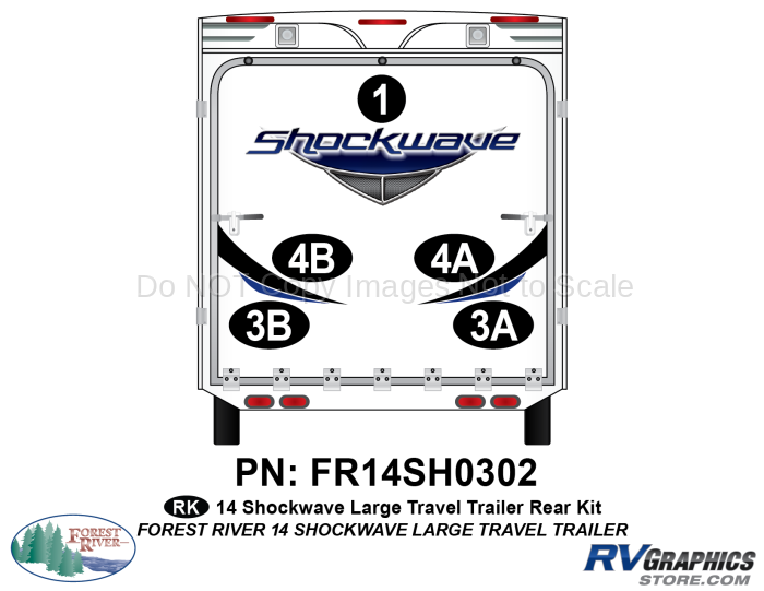2014 Shockwave Lg Travel Trailer Rear Graphics Kit