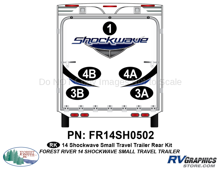 2014 Shockwave Sm Travel Trailer Rear Graphics Kit