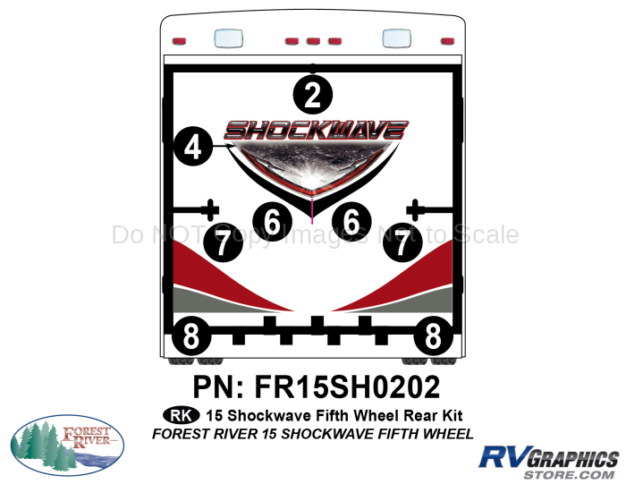 2015 Shockwave Fifth Wheel Rear Graphics Kit