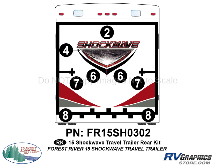 2015 Shockwave Travel Trailer Rear Graphics Kit