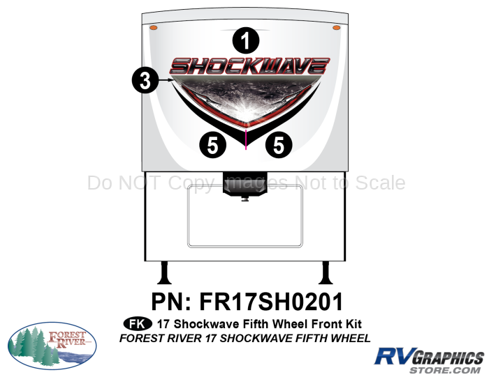 2017 Shockwave Fifth Wheel Front Graphics Kit