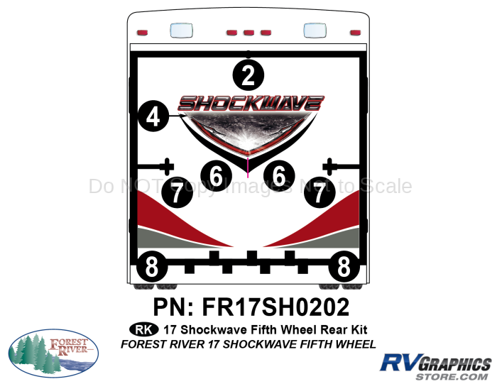 2017 Shockwave Fifth Wheel Rear Graphics Kit