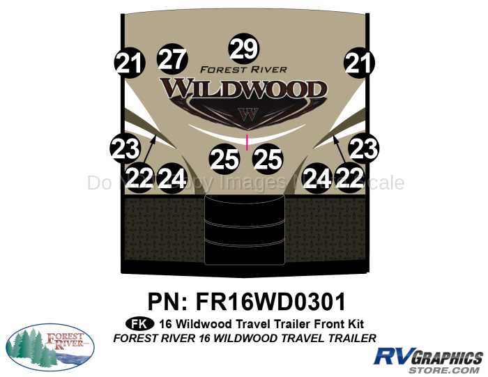 2016 Wildwood Travel Trailer Front Graphics Kit
