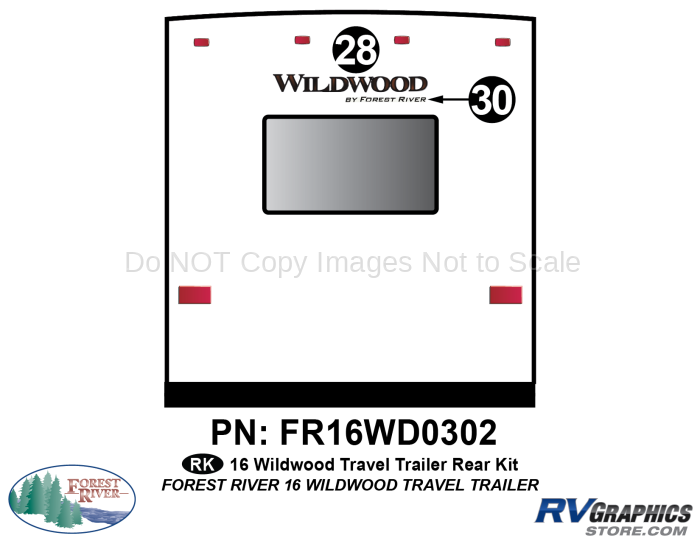 2016 Wildwood Travel Trailer Rear Graphics Kit