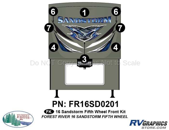 8 Piece 2016 Sandstorm FW Front Graphics Kit