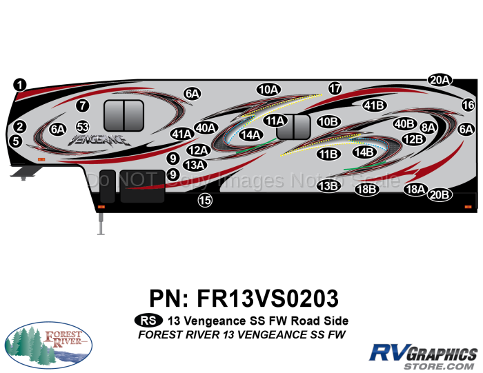 2013 Vengeance SS Fifth Wheel Roadside Graphics Kit