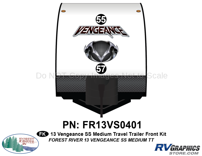 2013 Vengeance SS Medium Trailer Front Graphics Kit