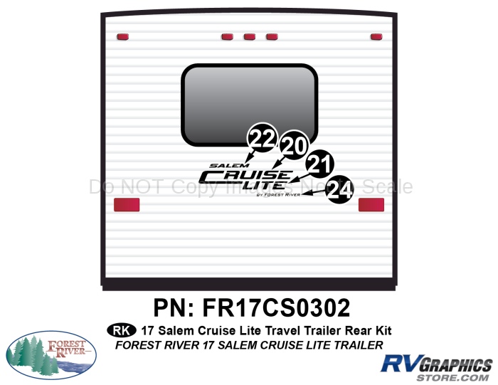 4 Piece 2017 Salem Cruise Lite Rear Graphics Kit